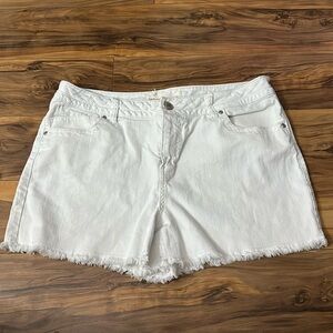 White denim shorts
